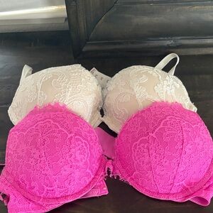2 Victorias Secret push up bras size 36c